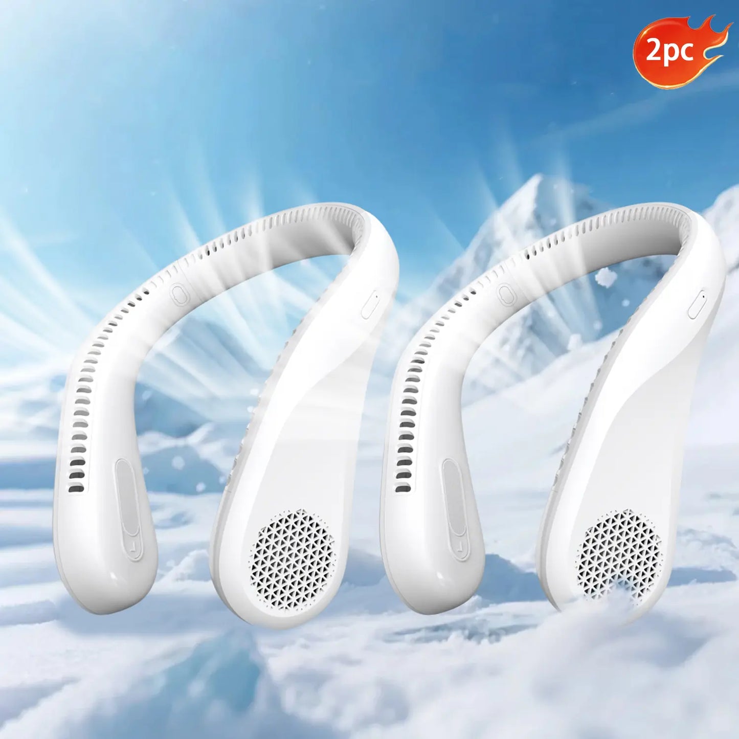 Neck Fan, Hands Free Bladeless Neck Fans Portable Rechargeable, 360° Cooling Neck Fan, 4 Speeds, Quiet, 5200 Mah Battery Operated USB Wearable Personal Fan Gifts for Women, Travel, Outdoor