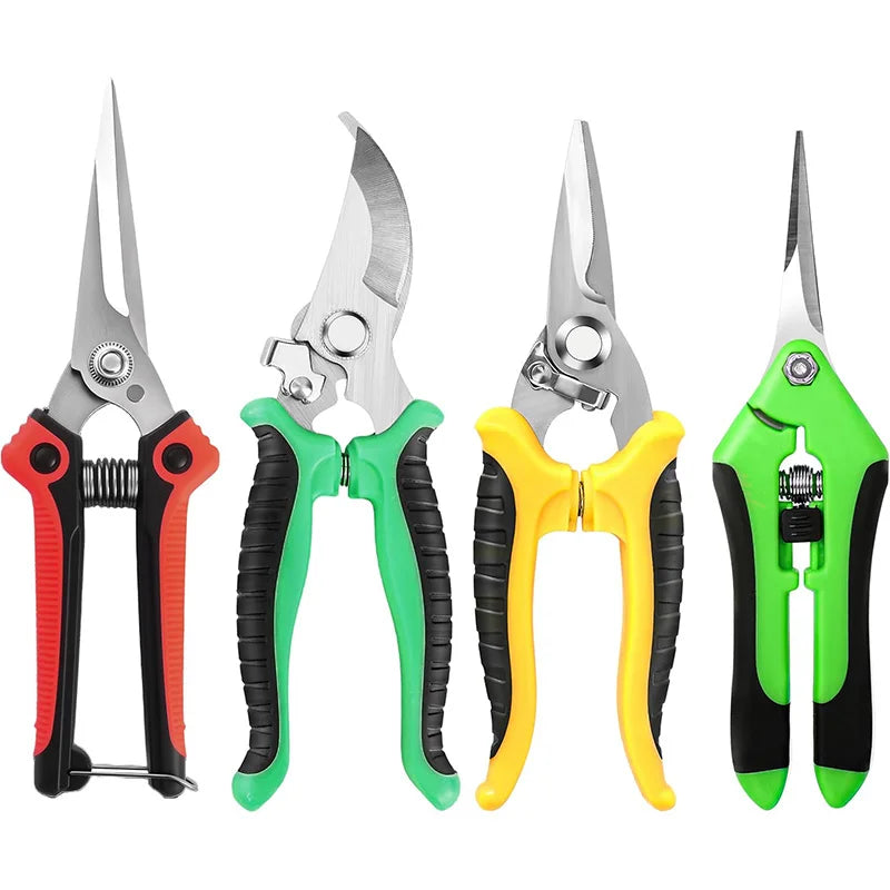 4PCS Garden Pruning Shears Stainless Steel Garden Shears Gardening Shears Scissors Clippers Pruning Snips for Gardening Tools