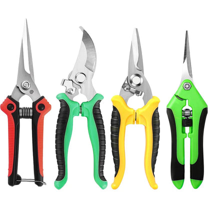 4PCS Garden Pruning Shears Stainless Steel Garden Shears Gardening Shears Scissors Clippers Pruning Snips for Gardening Tools