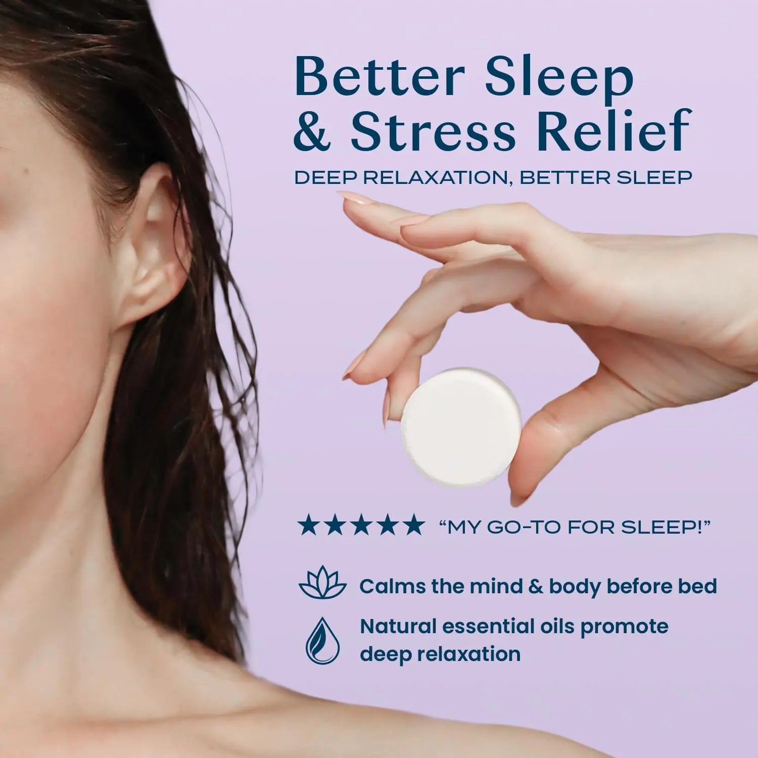 Body Restore Calm Shower Steamers - 15 Lavender Tablets for Relaxation & Stress Relief - Made in USA - Aromatherapy Gift for Peaceful Sleep Flower Friend
