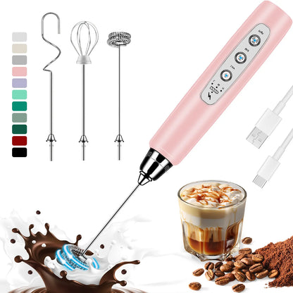 ODIFORGO Rechargeable Milk Frother with 3 Replaceable Heads—Perfect for Frothing Milk, Whisking Eggs, and Mixing Powders. Long-Lasting Battery, Easy to Use, a Must-Have Tiktok Kitchen Gadget! Coffee Maker Machine Coffee Espresso Maker Tiktokshopspringglow