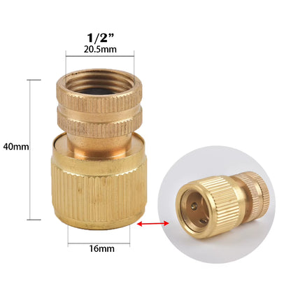 1/2 3/4" Thread Quick Connector Brass Garden Watering Adapter Drip Irrigation Copper Hose Quick Connector Fittings 1 Pcs