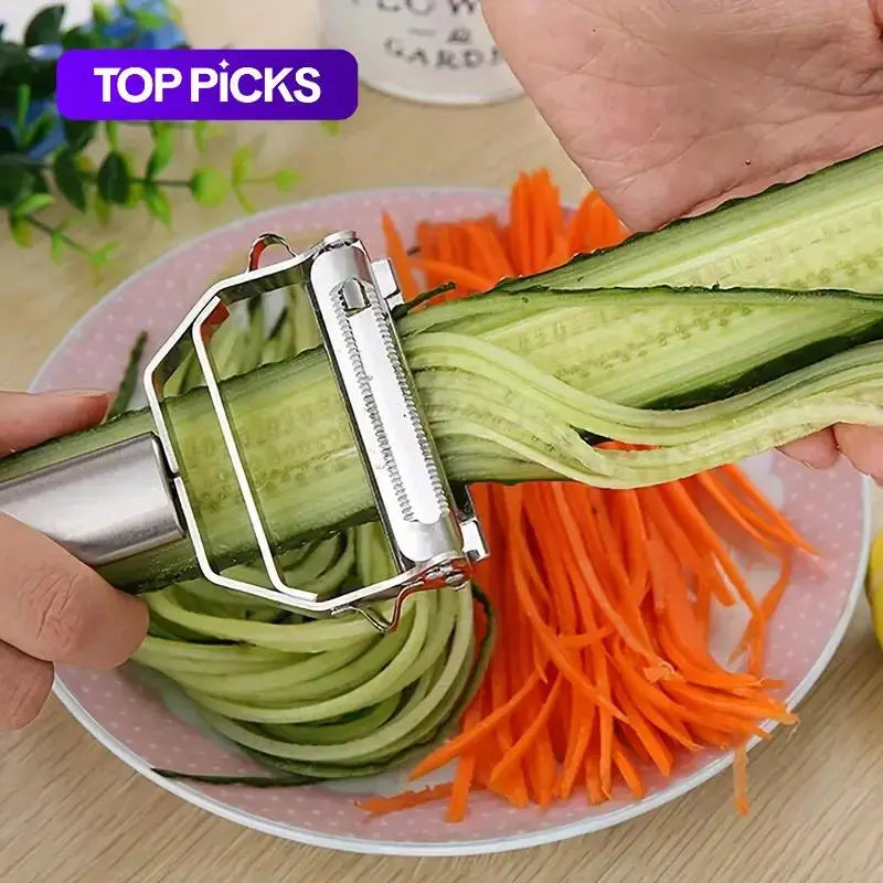Generic 2PCS Stainless Steel Vegetable & Fruit Multi Cutter & Peeler Kitchen Gadgets Utensils Cooking Aluminum Cheese Grater Handy
