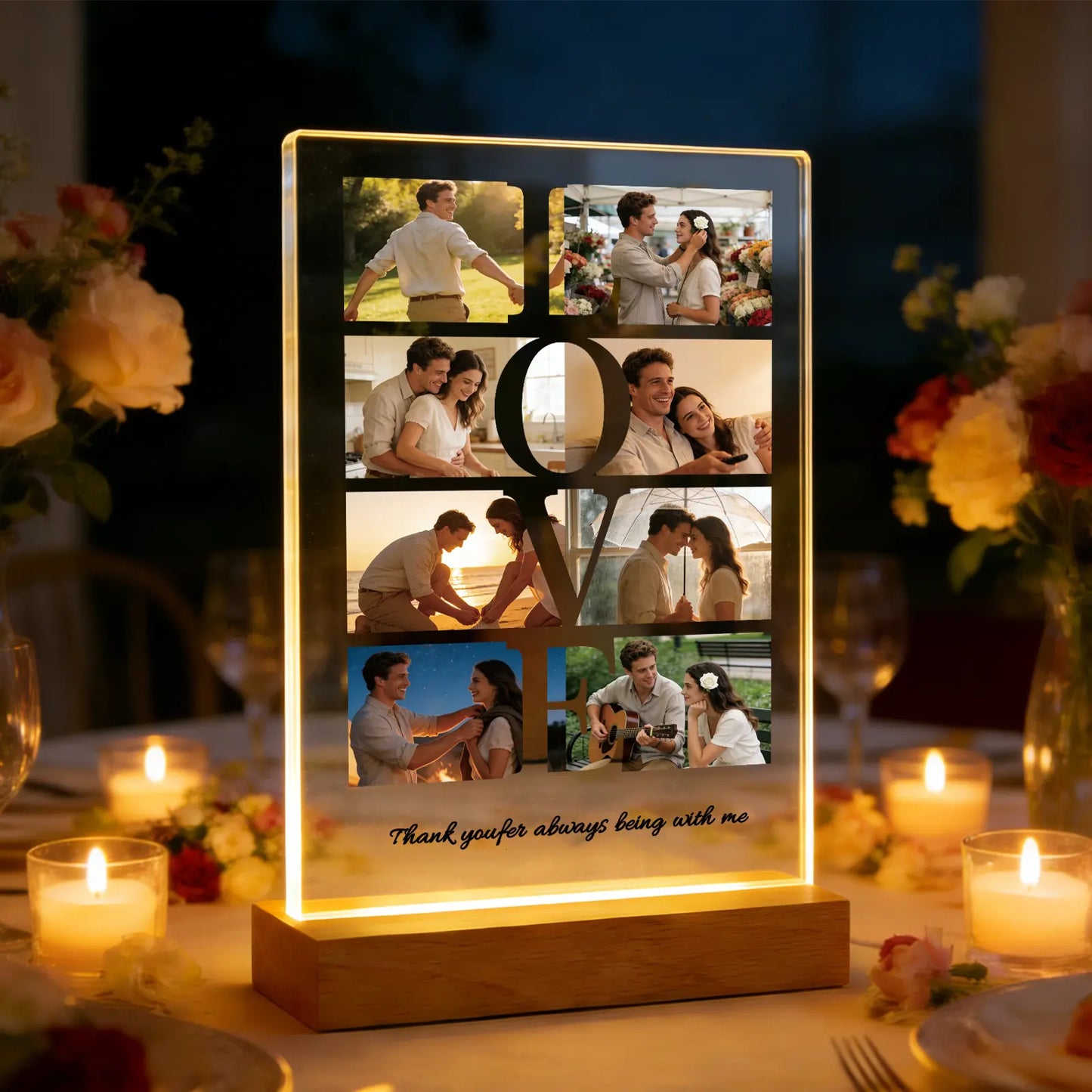 Custom Photo LED Light,Photo Collage Lamp,Personalized Acrylic Picture Frame, Gift for Couple, Christmas Gift, Gift for Her Him Friends