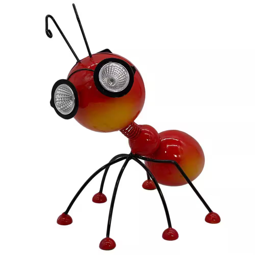 Metal Ant Garden Solar LED Garden Statue 11 In. H