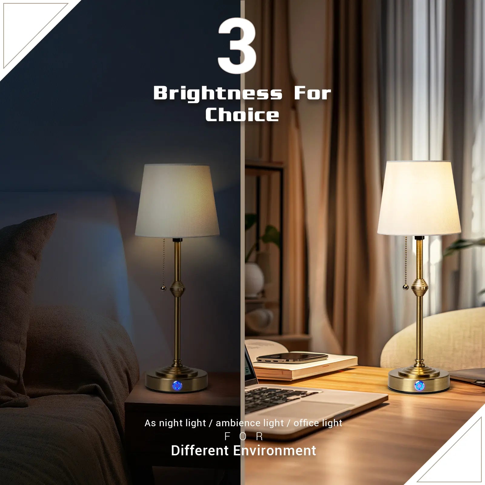 Rechargeable Wireless LED Table Lamp - 5200Mah Battery Operated, Adjustable Light, Decorative Indoor Lighting, Ideal Gift for Women Mom, House Warming New Home Present
